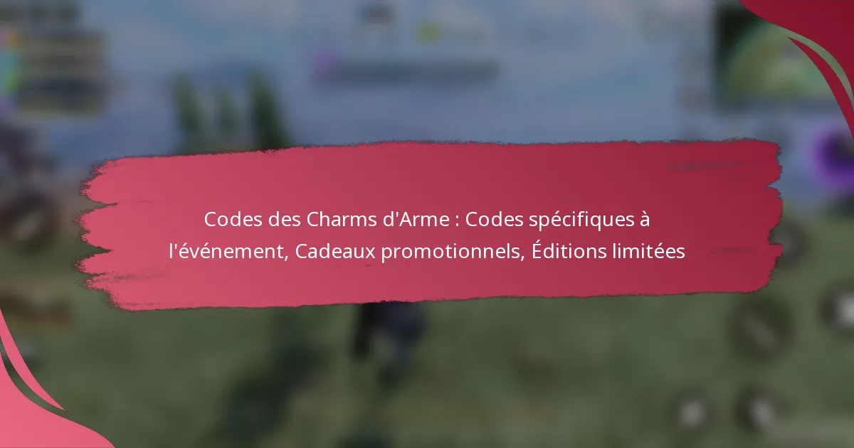 Codes des Charms d’Arme : Codes spécifiques à l’événement, Cadeaux promotionnels, Éditions limitées